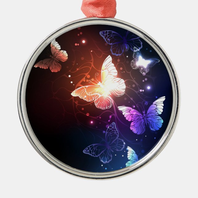 Adorno Metálico Mariposas nocturnas brillantes (Frente)
