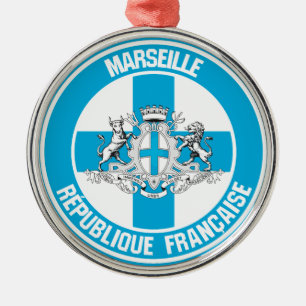 Adorno Metálico Marseille Round Emblem
