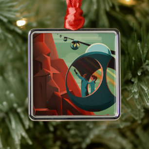 Adorno Metálico Marte Olympus Mons Sistema Solar Volcán Más Alto