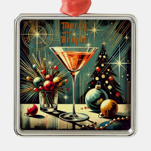 Adorno Metálico Martini: Navidades merry y brillantes de los Retro (Frente)
