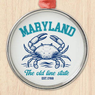 Adorno Metálico Maryland Old Line State Crab Graphic