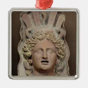 Adorno Metálico Máscara púnica que representa el Demeter