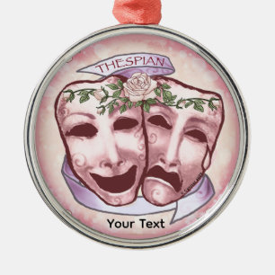Adorno Metálico Máscaras de actor rosadas