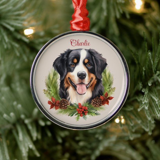 Adorno Metálico Mascota  de Navidades de montaña de Bernese (Árbol)