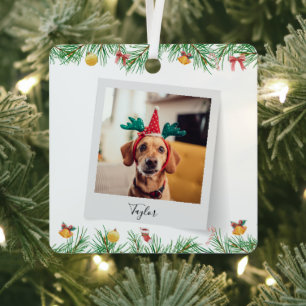 Adorno Metálico Mascota familiar lindo Navidad de perro foto de va