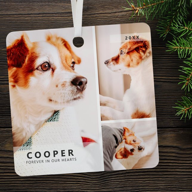 Adorno Metálico Mascota Memorial Collage de fotos Geométrico Simpl (Subido por el creador)