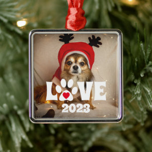 Adorno Metálico Mascota Paws & Love Personalizado Navidades de fot
