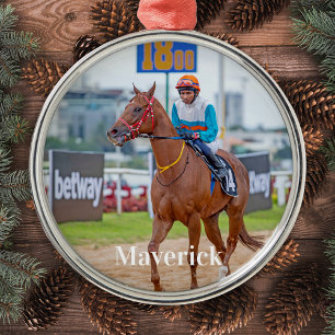Adorno Metálico Mascota personalizado Foto Ecuestre Horse Lover