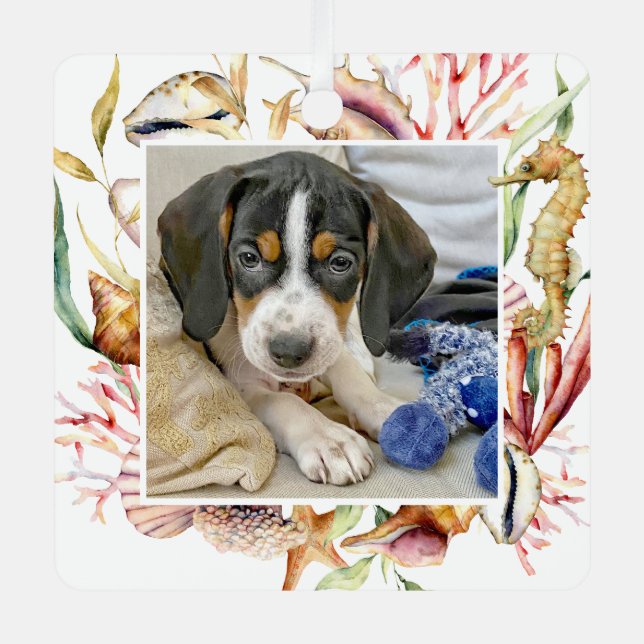 Adorno Metálico Mascota personalizado Navidades de Photo Beach (Anverso)