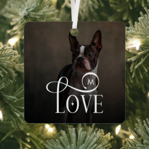 Adorno Metálico Mascotas de Perros Personalizadas de Amor Moderno 