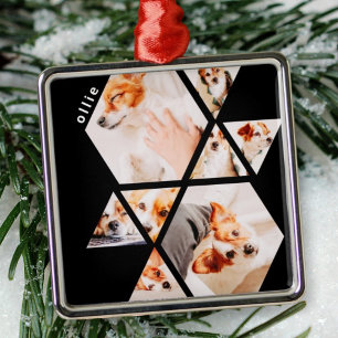 Adorno Metálico Mascotas Formas modernas Geométricas 8 Collage Pho