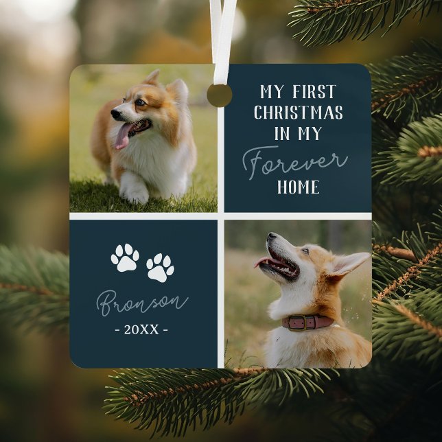 Adorno Metálico Mascotas Primera Navidad Para Siempre Casa Azul Fo (Subido por el creador)