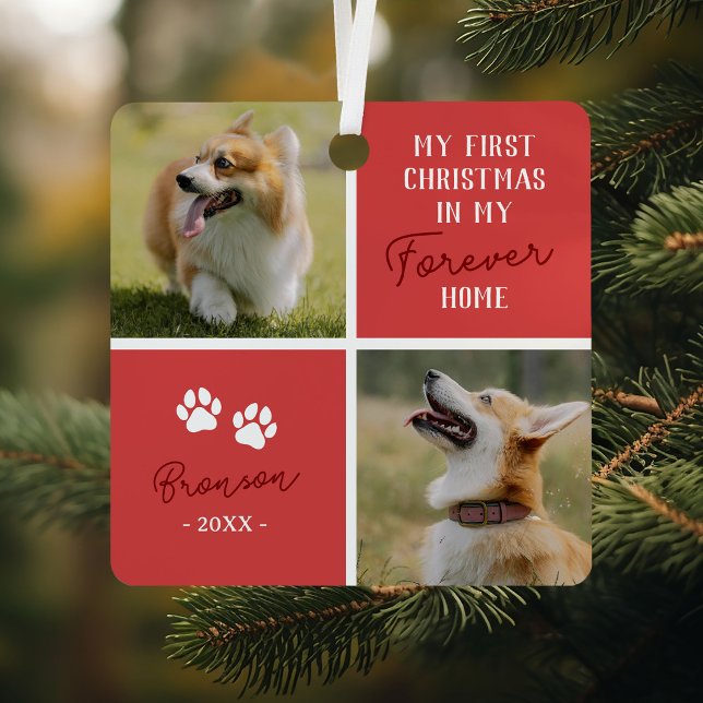 Adorno Metálico Mascotas primera Navidad para siempre foto roja en (Subido por el creador)