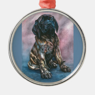 Adorno Metálico Mastín Brindle del bebé