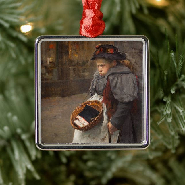 Adorno Metálico Matchstick Chica Pobre Calle Urchin Pobreza Urbana (Árbol)