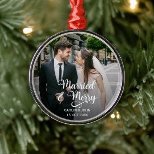Adorno Metálico Matrimonio de recién casados Primera ronda de foto