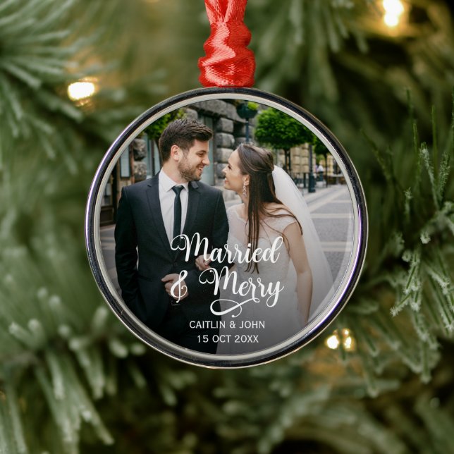 Adorno Metálico Matrimonio de recién casados Primera ronda de foto (Árbol)