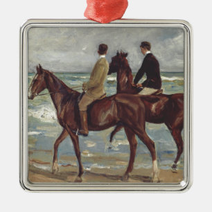 Adorno Metálico Max Liebermann: Dos Jinetes en la Playa Arte