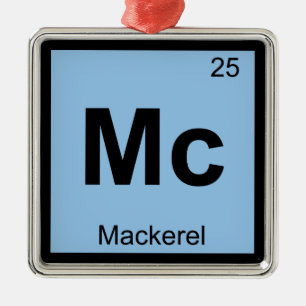 Adorno Metálico Mc - Química del pez caballa Símbolo de la tabla p