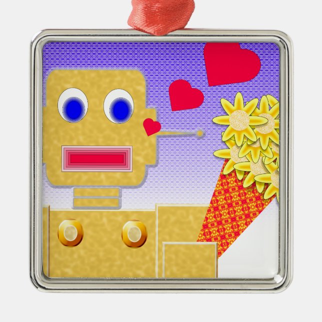 Adorno Metálico Me amo, soy un bot (Frente)