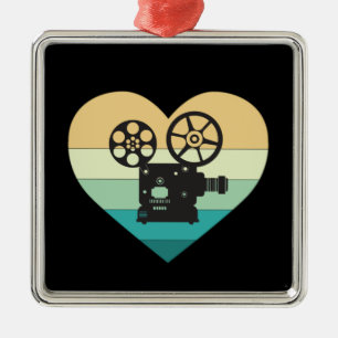 Adorno Metálico Me encanta el proyector de películas cinematográfi