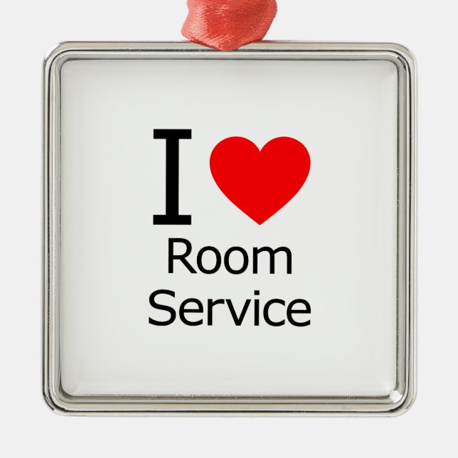 Adorno Metálico Me encanta el servicio de habitaciones (Frente)