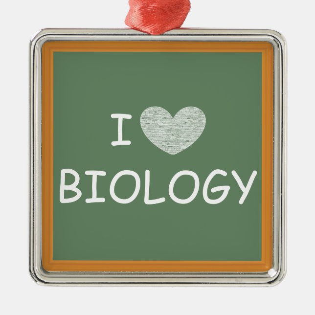 Adorno Metálico Me encanta la biología (Frente)