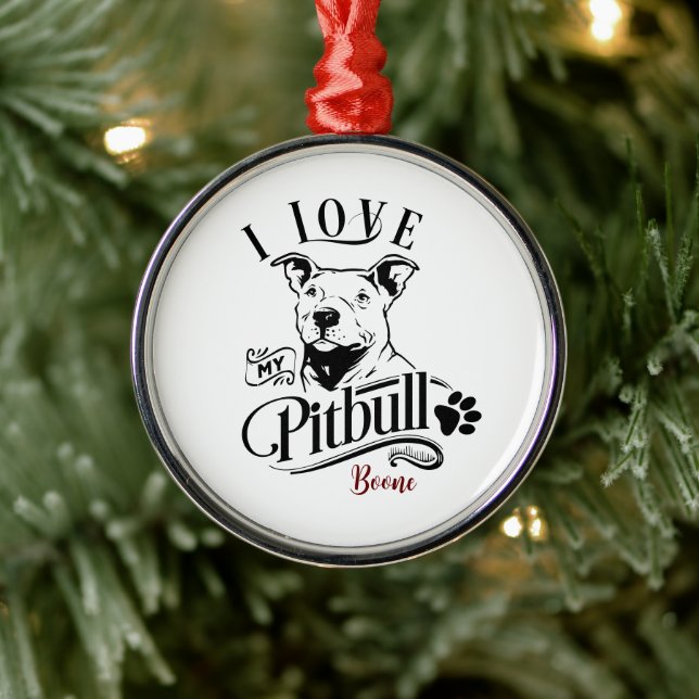 Adorno Metálico Me encantan mis Navidades de Pitbull (Árbol)