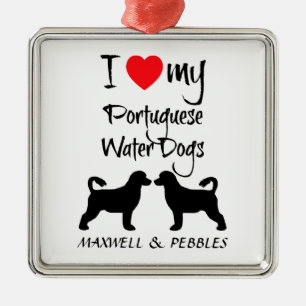 Adorno Metálico Me encantan mis perros de agua portugueses