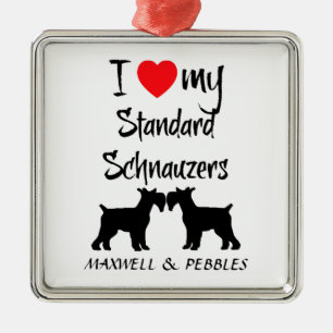 Adorno Metálico Me encantan mis perros Schnauzer estándar