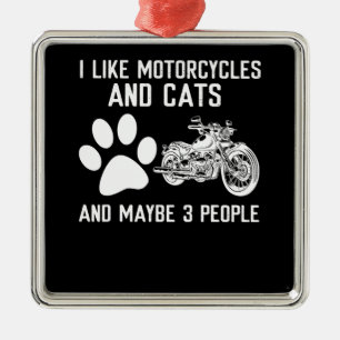 Adorno Metálico Me Gustan Las Motocicletas Y Los Gatos Graciosos R