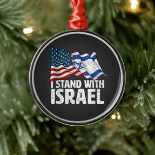 Adorno Metálico Me mantengo con Israel USA bandera estadounidense