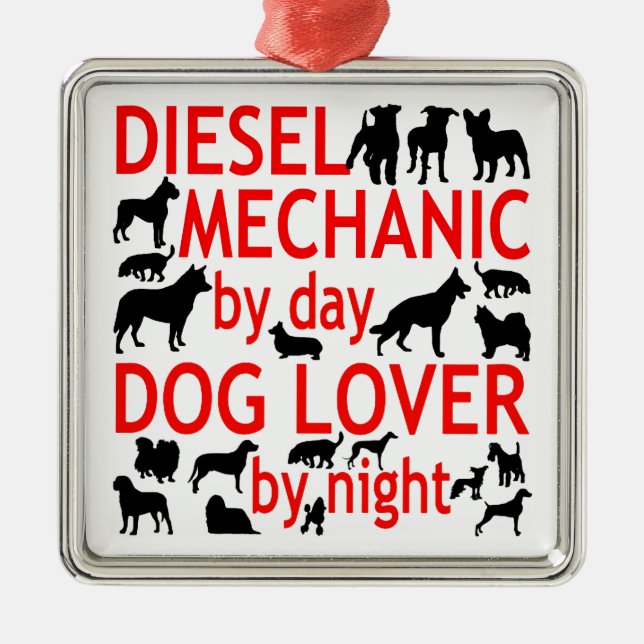 Adorno Metálico Mecánico Diesel Perro Lover (Frente)