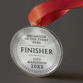 Adorno Metálico Medalla de carrera deportiva monocroma con acabado