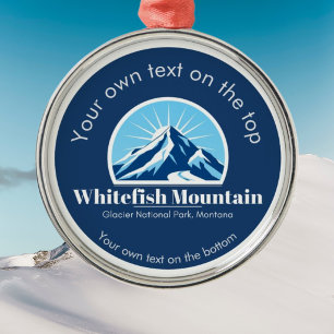 Adorno Metálico Medalla de la estación de esquí de Whitefish Mount
