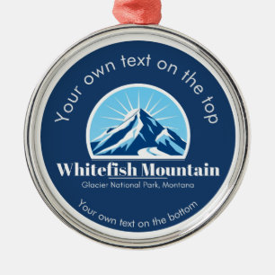 Adorno Metálico Medalla de la estación de esquí Whitefish Mountain