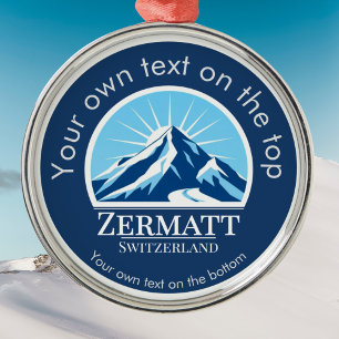 Adorno Metálico Medalla de montaña de esquí de Zermatt Suiza