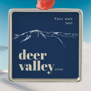 Adorno Metálico Medalla de montaña garabateada de Deer Valley Utah