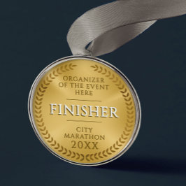 Adorno Metálico Medalla de Oro Clásica Finisher Sport Race