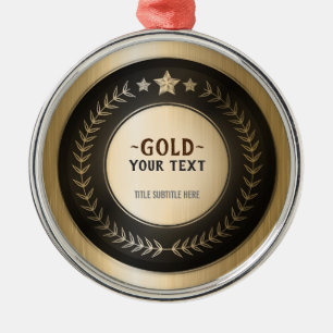 Adorno Metálico MEDALLA Dorada #1 Campeón IMPRESIÓN PERSONALIZADA