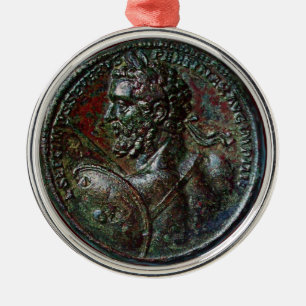 ADORNO METÁLICO MEDALLÓN DE BRONCE ROMANO ANTIGUO SEPTIMUS SEVERU
