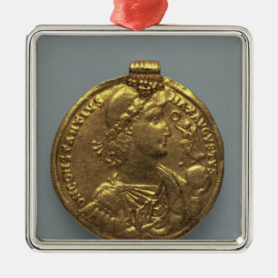 Adorno Metálico Medallón de Constantius II, acuñado en Antioch