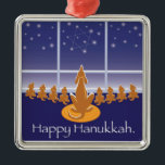 Adorno Metálico Medallón de WagsToWishes_Menorah Dogs_Hanukkah<br><div class="desc">Nuestro medallón esperanzado de los perros de Jánuca hace un gran regalo para una de las ocho noches,  y pondrá definitivamente una sonrisa que brilla intensamente en la cara de cualquier beneficiario afortunado.</div>