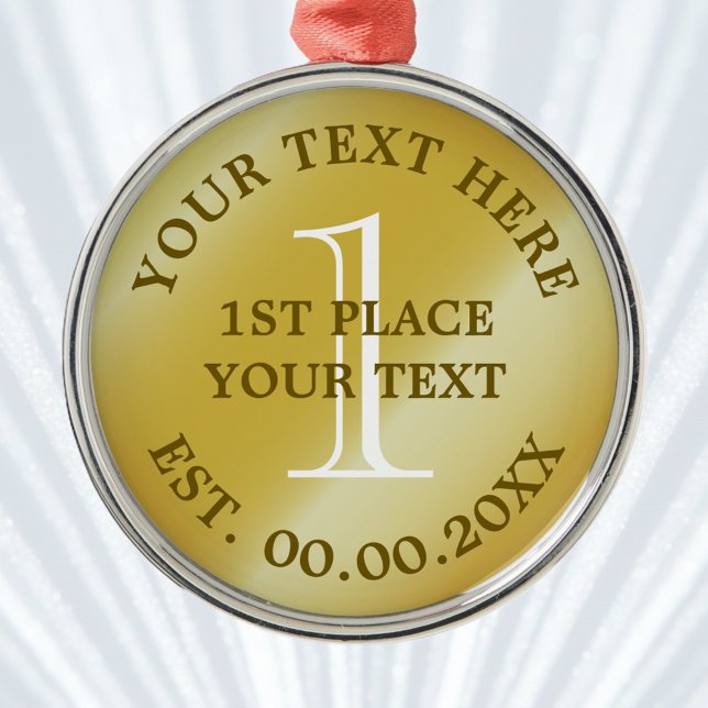 Adorno Metálico Medallón ganador de la medalla de oro (gold medal for 1st place)