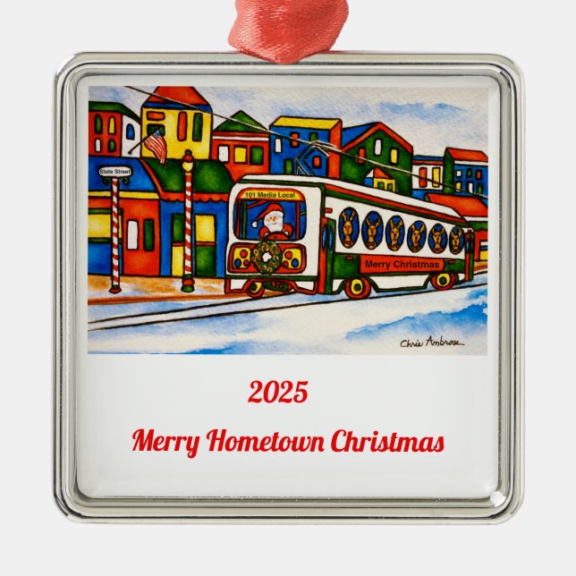 Adorno Metálico Media, Pennsylvania 2025 Christmas Ornament (Frente)