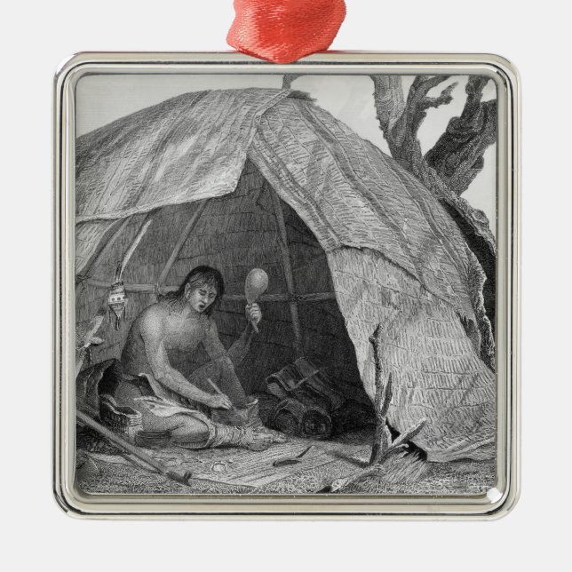 Adorno Metálico Médico indio que inventa un pote de medicina (Frente)