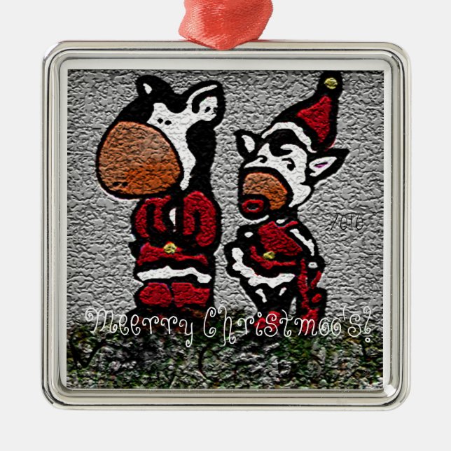 Adorno Metálico ¡Meerry Christmoo! (Frente)