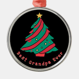 Adorno Metálico Mejor abuelo jamás | Árbol de Navidad negro