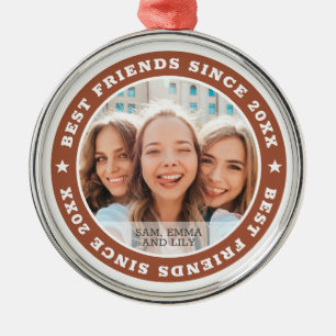 Adorno Metálico Mejor Amigos desde 20XX BFF Foto Moderna Simple