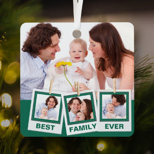 Adorno Metálico Mejor Collage de Fotos Personalizado para Familia
